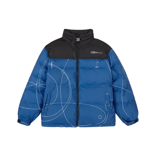 BLINDNOPLAN Colorblock Воротник-стойка Свободный крой Хлопковый пуховик Унисекс