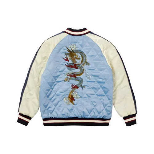 PALACE x EVISU Хлопковый пуховик унисекс синий розовый