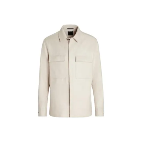 Ermenegildo Zegna Экрю Мужские Куртки