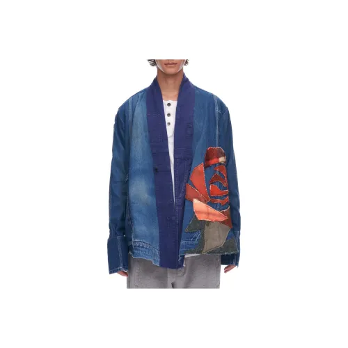 GREG LAUREN Синий Мужской Джинсовые Куртки