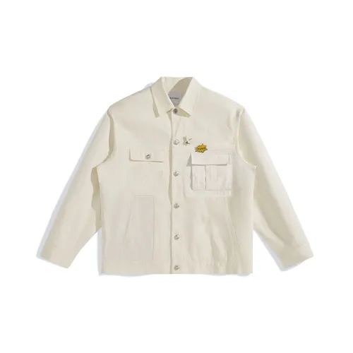 PEACEBIRD MEN Белый 1 Свободный крой Мужские Куртки