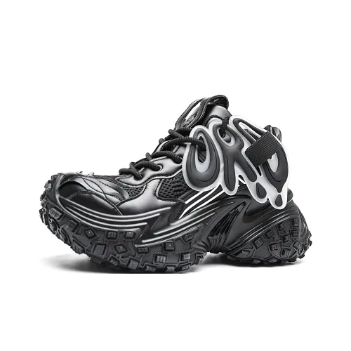 ORD Ударопрочный Износостойкий Легкий Дышащий Противоскользящий Низкий Топ Кроссовки с Толстой Подошвой Унисекс Черный