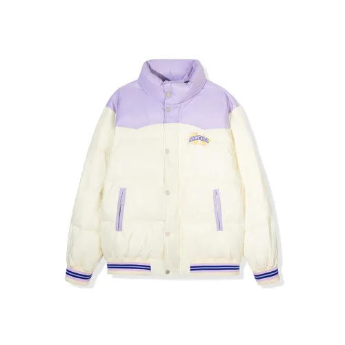 SENCE LA Буква Воротник-стойка Свободный крой Пуховая куртка Унисекс Бежевый Желтый