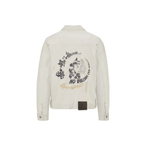 EVISU Экрю Мужские Джинсовые Куртки