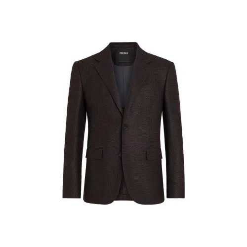 Zegna Темно-бордовый цвет And Черный Кашемировая смесь Куртка Бизнес Костюм Пальто Мужской Красный