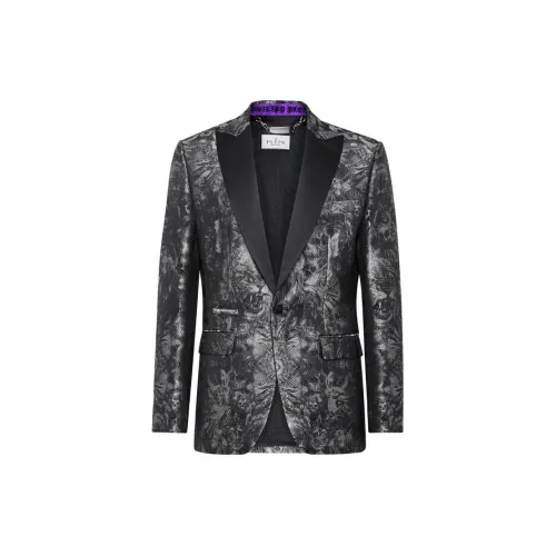 PHILIPP PLEIN Жаккард Блейзер Lord Форма GOTHIC PLEIN с Crystals Бизнес Костюм Пальто Мужской Черный