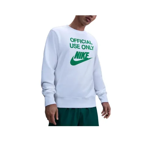 nike Club Свитшот Мужской Белый Стадионный Зеленый Цвет