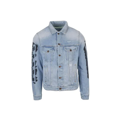 Off Белый SS19 Синий Мужские Джинсовые Куртки