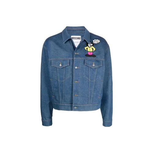 MOSCHINO Blue Men's Denim Jackets MOSCHINO Синий Мужские Джинсовые Куртки