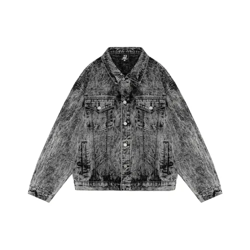 XINYINSU Denim Jacket Unisex Black XINYINSU Деним Куртка Унисекс Черный