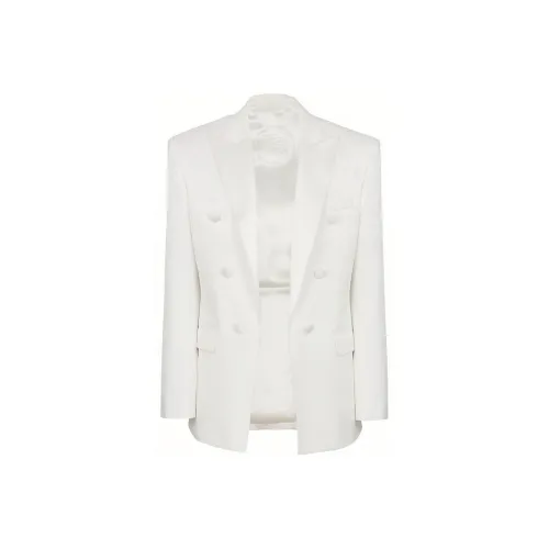 BALMAIN Бизнес-костюм пальто мужской белый