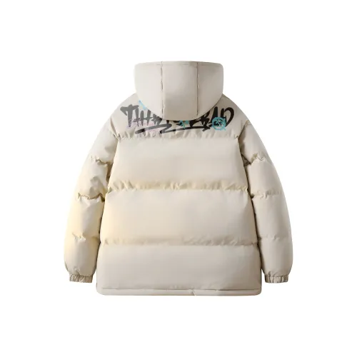 30BRAID Хлопковый пуховик унисекс абрикосового цвета