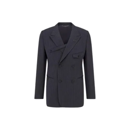 DIOR FW22 Бизнес-костюм Куртка Мужская Синяя