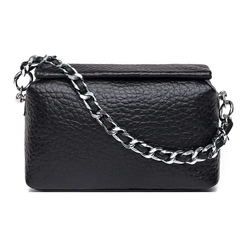 ALOENEY Сумка из коровьей кожи стандартная женская черная