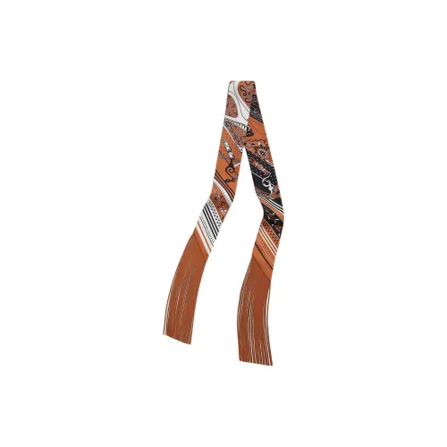 HERMES Кожа Шелковые Шарфы Женские Коричневый