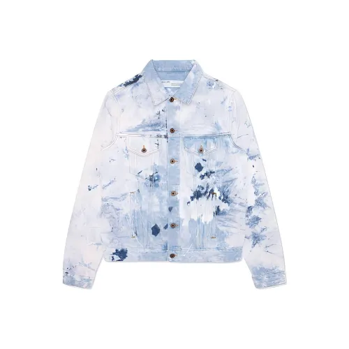 Off Белый SS20 Светло-голубой белый Мужской Джинсовые куртки