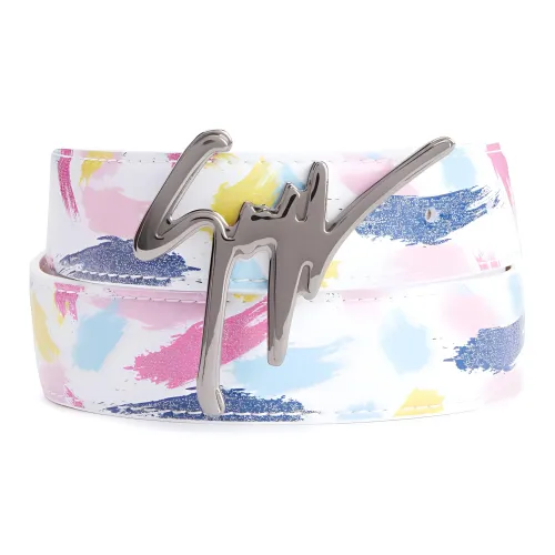 Giuseppe Zanotti GZ Geometric Print Leather Belts Men's Multicolor