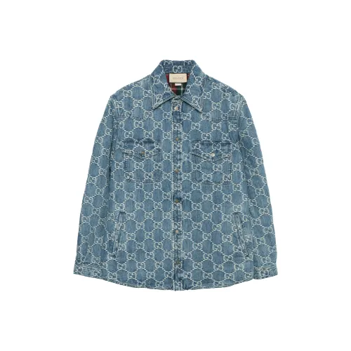 GUCCI Синий Мужской Джинсовые Куртки