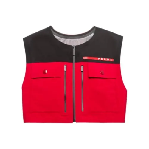 PRADA Черный Красный Мужские Жилеты