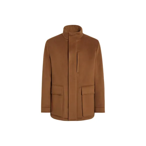 Zegna FW24 Хлопковый пуховик Мужской Коричневый