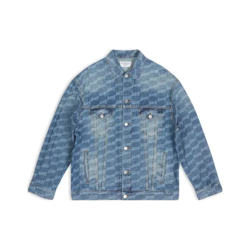 Balenciaga FW22 Denim Jacket Unisex Slim Fit Style Blue Баленсиага FW22 Деним Куртка Унисекс Осветляющий Стиль Синий