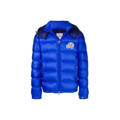 MONCLER Синий Мужской Пуховик