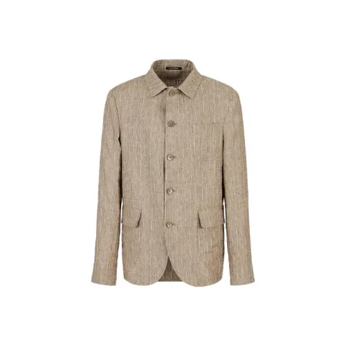 EMPORIO ARMANI Light Beige Men's Jackets EMPORIO ARMANI Светло-бежевые мужские куртки