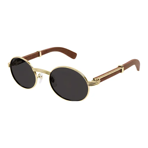 Cartier Металл OVAL SUNGLASSES Женские Коричневый