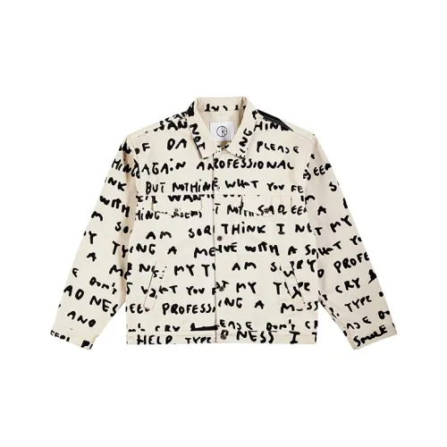 POLAR SKATE CO Denim Jacket Unisex Beige Yellow POLAR SKATE CO Деним Куртка Унисекс Бежевый Желтый