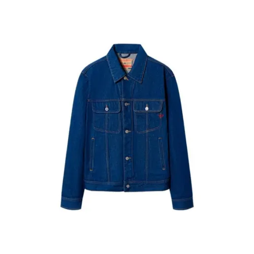 DIESEL Blue Men's Denim Jackets DIESEL Синий Мужской Джинсовые Куртки