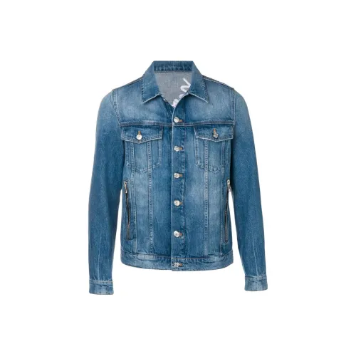 BALMAIN Blue Men's Denim Jackets BALMAIN Синий Мужские Джинсовые Куртки