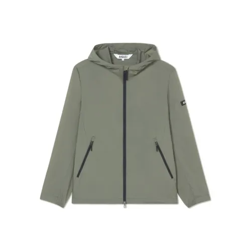 AIGLE кустарный зеленый мужской куртки