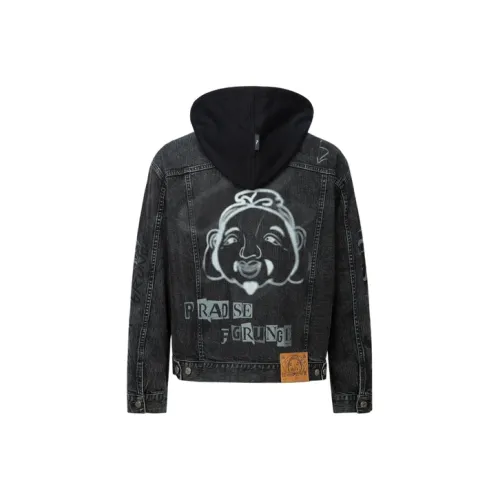 EVISU Черные Мужские Джинсовые Куртки