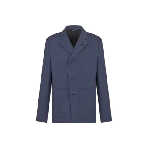 DIOR FW23 Бизнес-костюм Пальто Мужской Морской Синий