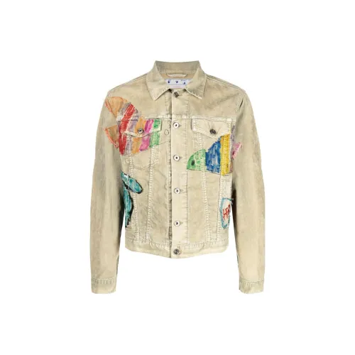 Off Белый Серый Белый Мужские Куртки