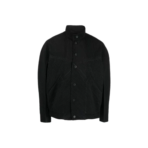 Homme Plissé Issey Miyake Черные Мужские Куртки