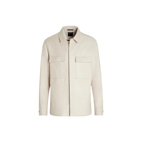Ermenegildo Zegna Экрю Мужские Куртки