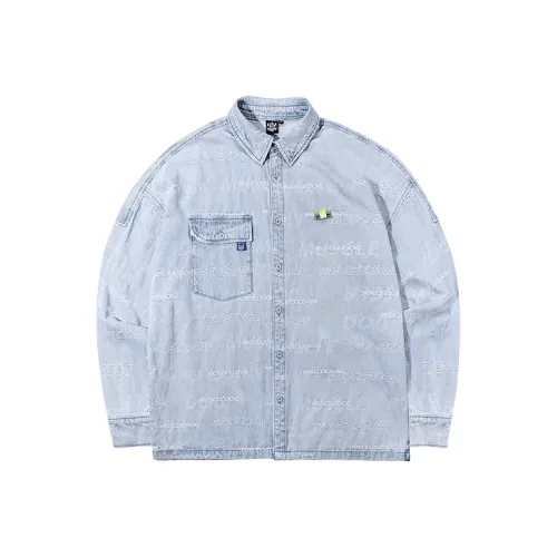 Muscle Dog Свободный крой Джинсовая куртка Мужская Светло-синяя