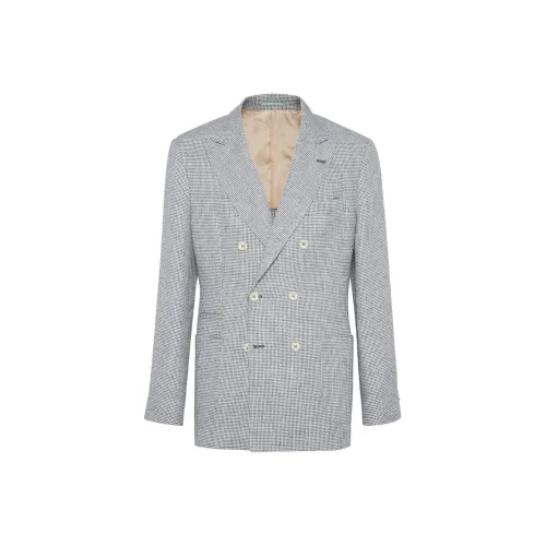 BRUNELLO CUCINELLI SS24 Бизнес-костюм Пальто Мужской Белый