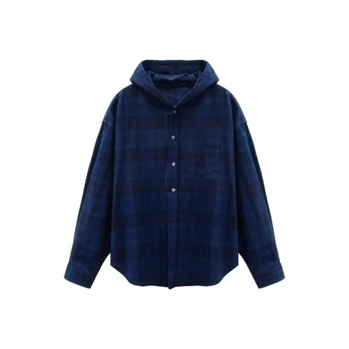 TESTUNG Универсальная рубашка унисекс классическая темно-синяя