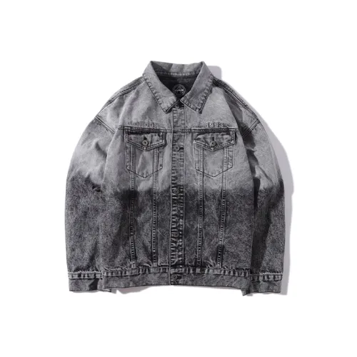 Акупунктурный Светло-серый Унисекс Джинсовые куртки