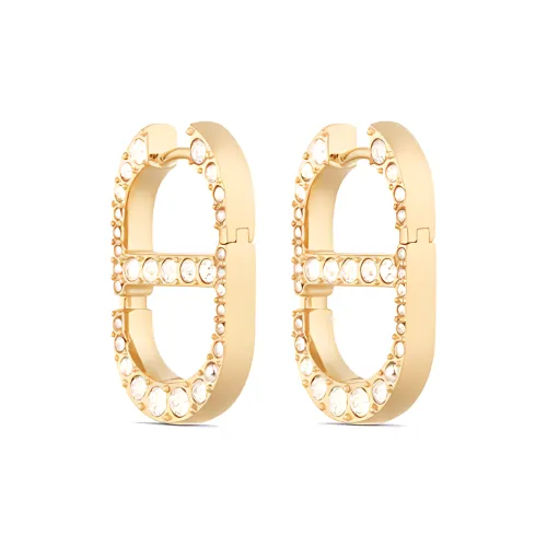 DIOR Металл Искусственный кристалл Серьги Женские Золотой