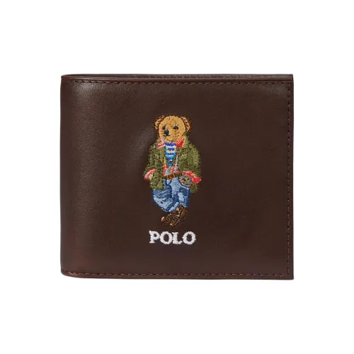 Polo Ralph Lauren Телячья кожа Кошелек Стандартный Мужской Коричневый