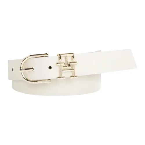 Tommy Hilfiger Однотонный Дизайн Кожаные ремни Женские Белые Ширина 3 см