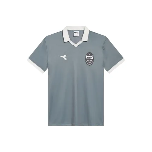 DIADORA Поло Унисекс Серый Синий