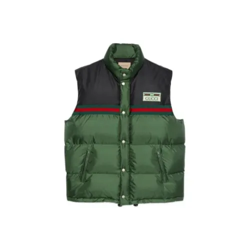 GUCCI Зеленый Мужской Пуховый жилет