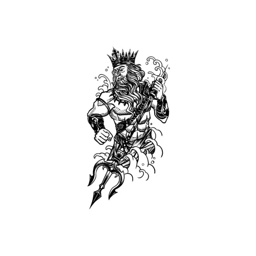 ZAIBIAN Посейдон Бог моря травяной татуировочный стикер