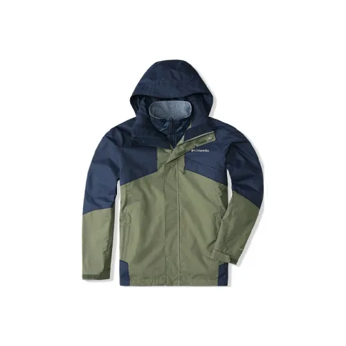 Columbia совместный бренд Водонепроницаемый и Ветрозащитный Ветровка Унисекс Армейский зеленый