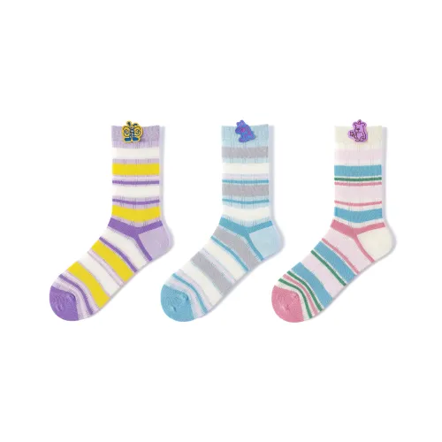 SWEET CAT Носки Crew Женские 3 упаковки милые в полоску