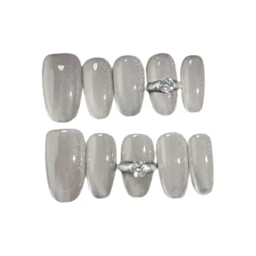 Gentle Welcome Карат Возлюбленный False Nail MID Длина (размер в длину) Серебристо-розовый Smudge Flashing